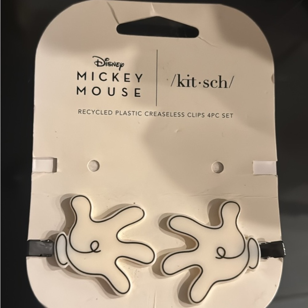 Disney Mickey Mouse Hand Hair Clips - Cream and Black